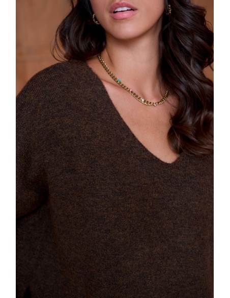 Pull Chiné Choco NATACHA Noho - 3 | Accueil