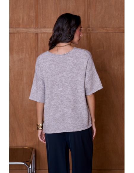 Pull Chiné Taupe NATACHA Noho - 3 | Accueil
