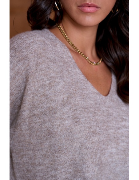 Pull Chiné Taupe NATACHA Noho - 4 | Benvenuto