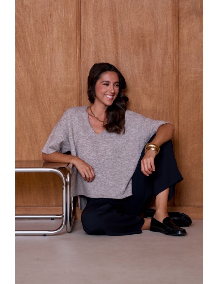 Pull Chiné Taupe NATACHA Noho - 5 | Accueil