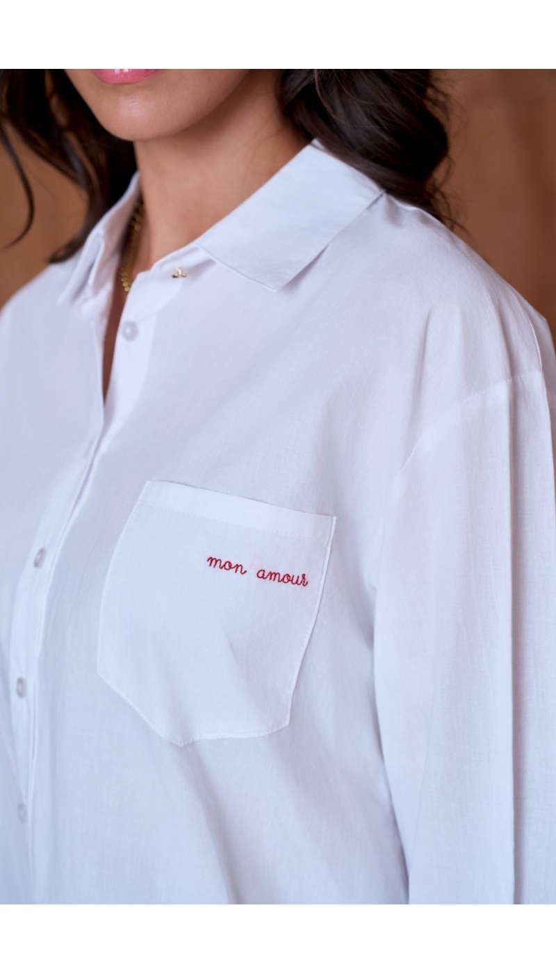 Chemise Amour Blanc RITA Noho - 2 | Accueil