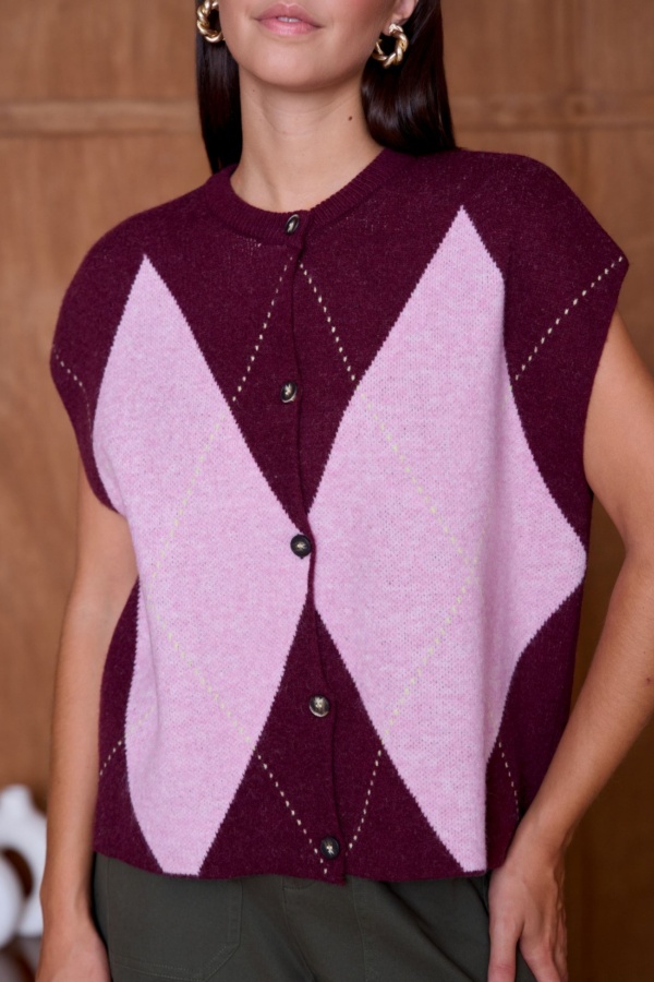 Gilet Motif Rose ORPHÉE Noho - 1 | Accueil