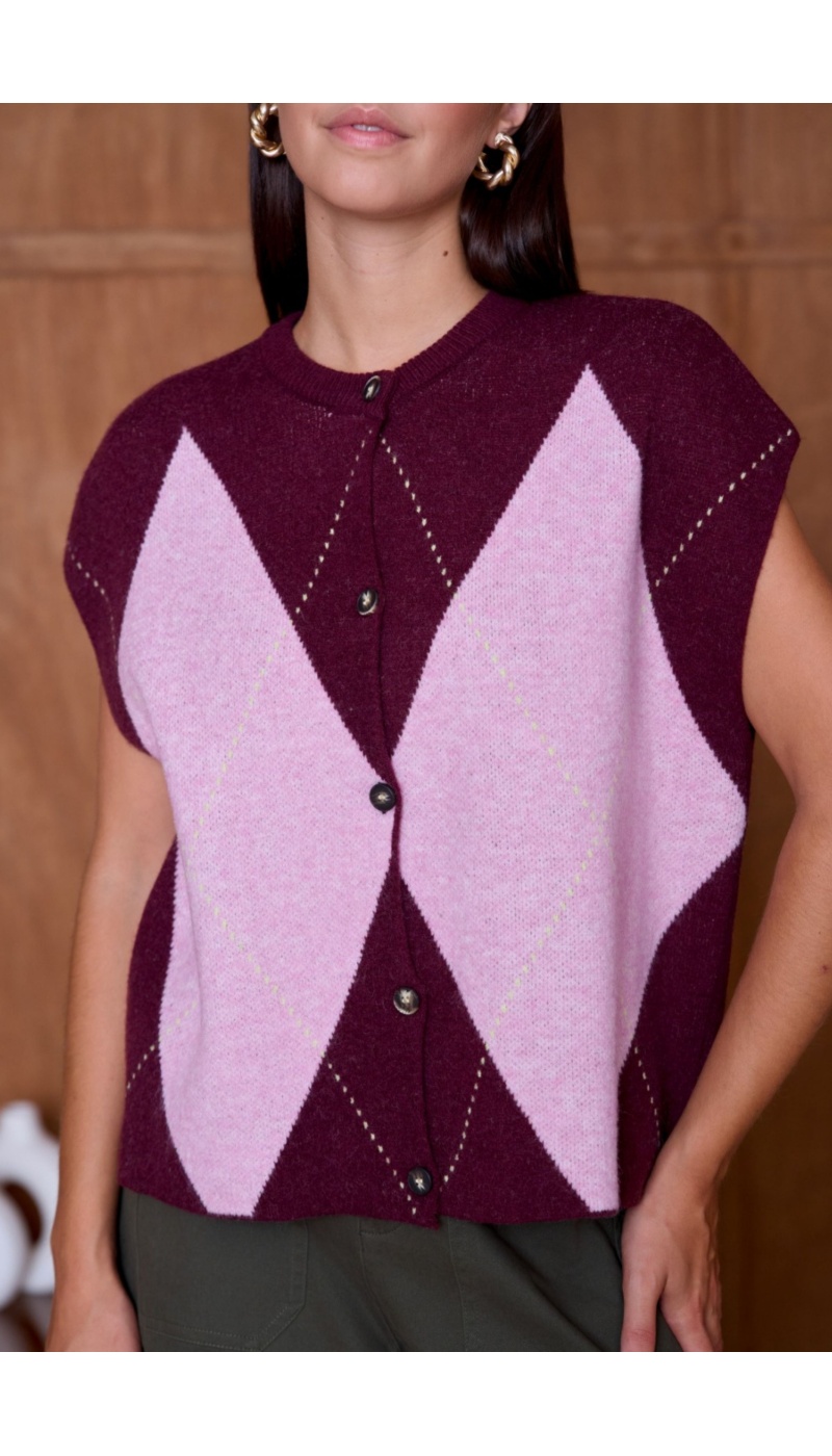 Gilet Motif Rose ORPHÉE Noho - 1 | Accueil