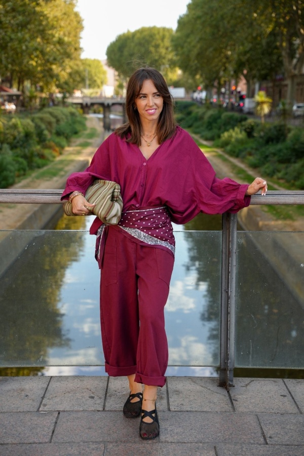 Pantalon Bordeaux Baggy BOSTON Noho - 1 | Accueil 2
