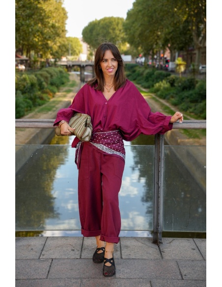 Pantalon Bordeaux Baggy BOSTON Noho - 2 | Accueil