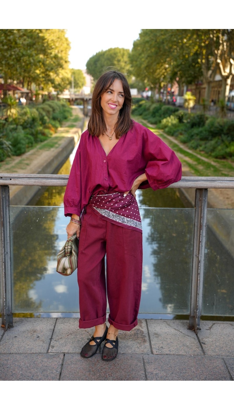 Pantalon Bordeaux Baggy BOSTON Noho - 1 | Accueil