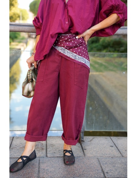 Pantalon Bordeaux Baggy BOSTON Noho - 3 | Accueil