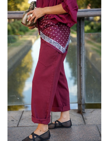 Pantalon Bordeaux Baggy BOSTON Noho - 4 | Accueil
