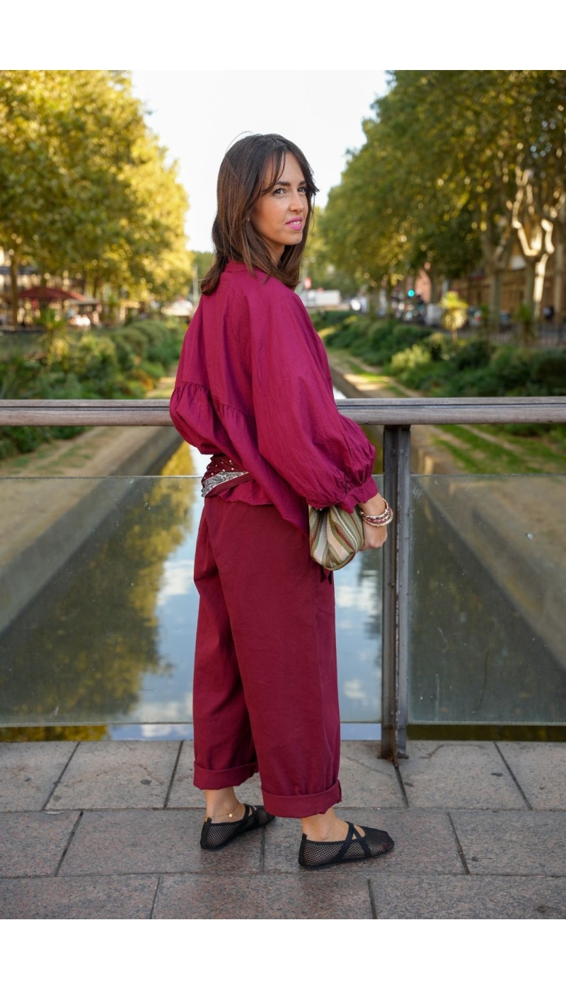 Pantalon Bordeaux Baggy BOSTON Noho - 6 | Accueil