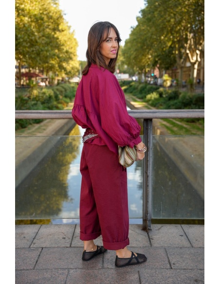 Pantalon Bordeaux Baggy BOSTON Noho - 6 | Accueil