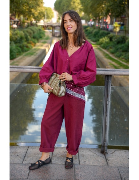 Pantalon Bordeaux Baggy BOSTON Noho - 7 | Accueil