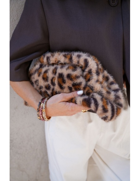 Pochette Léopard Fourrure RWANDA Noho - 2 | Accueil