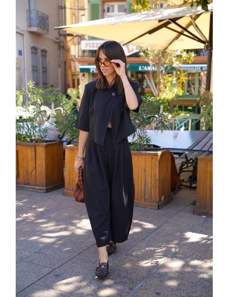 Veste Courte Fermeture Croisée Noire BROADWAY Noho - 3 | Accueil