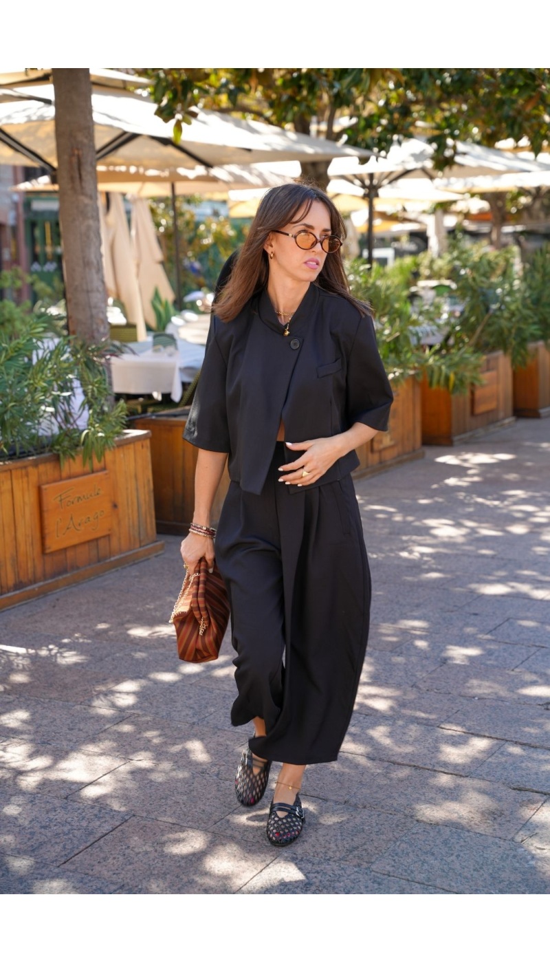 Veste Courte Fermeture Croisée Noire BROADWAY Noho - 4 | Accueil