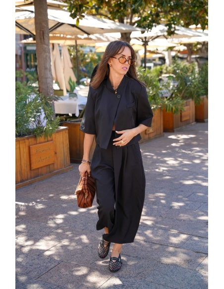 Veste Courte Fermeture Croisée Noire BROADWAY Noho - 4 | Accueil