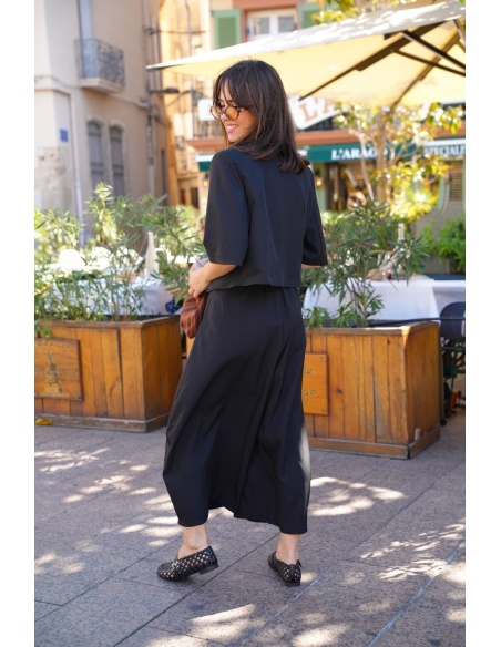 Pantalon Fluide Noir VANESSA Noho - 2 | Accueil