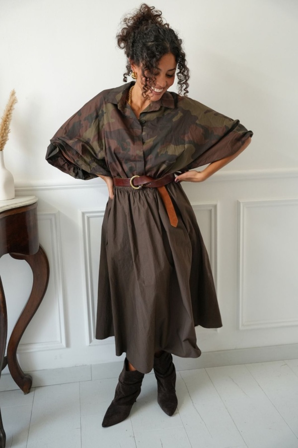 Jupe Longue Marron Johanna ESTRELLA Johanna - 1 | Accueil
