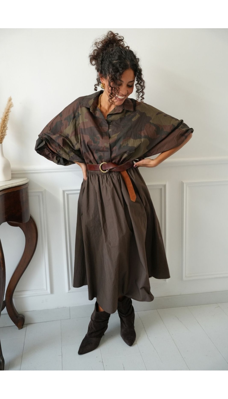 Jupe Longue Marron Johanna ESTRELLA Johanna - 1 | Accueil