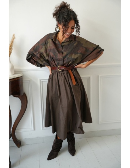 Jupe Longue Marron Johanna ESTRELLA Johanna - 1 | Accueil