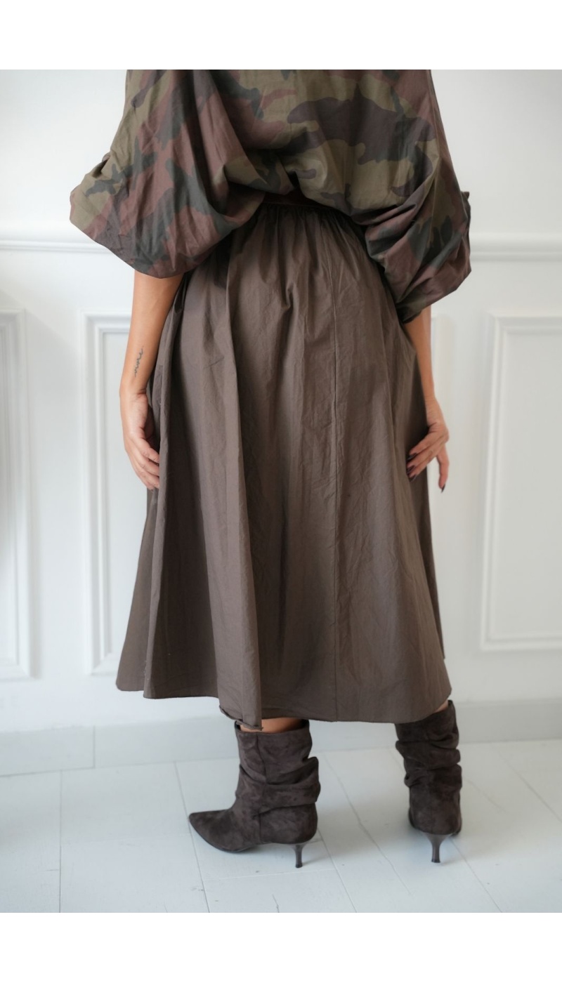 Jupe Longue Marron Johanna ESTRELLA Johanna - 3 | Accueil