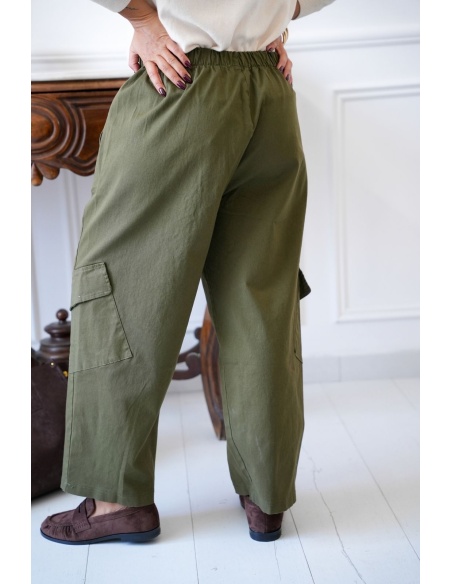 Pantalon Large Cargo Kaki BRISTOL Noho - 3 | Accueil
