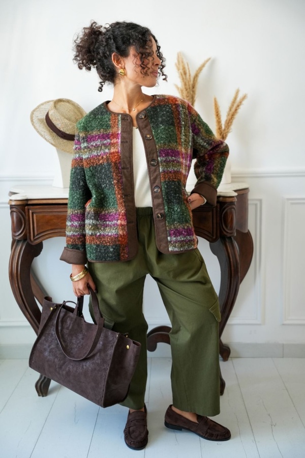 Pantalon Large Cargo Kaki BRISTOL Noho - 1 | Accueil