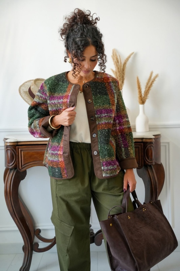 Veste Douce Carreaux CARDIFF Noho - 1 | Accueil 2