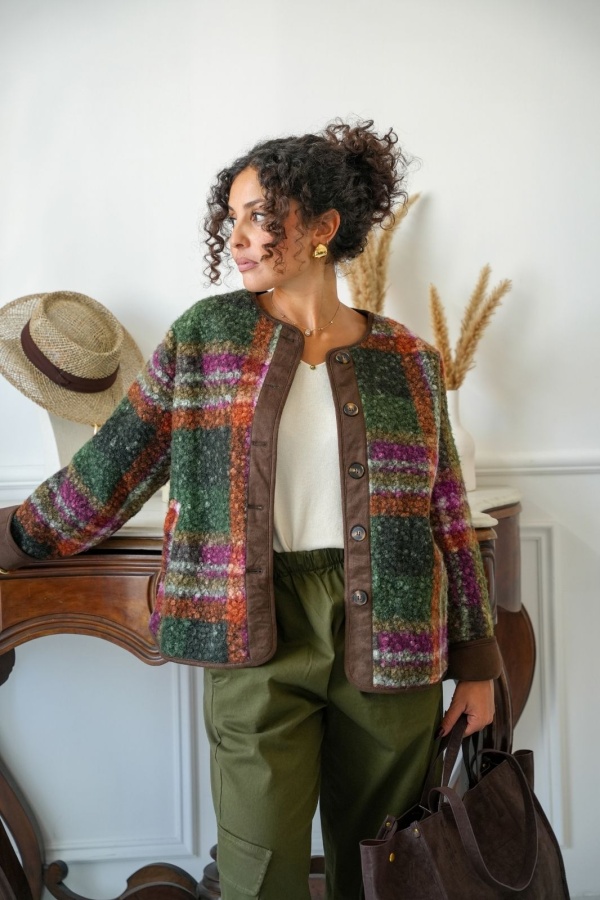 Veste Douce Carreaux CARDIFF Noho - 1 | Accueil