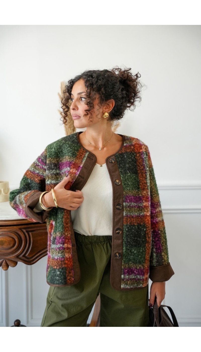 Veste Douce Carreaux CARDIFF Noho - 4 | Accueil