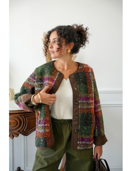 Veste Douce Carreaux CARDIFF Noho - 4 | Accueil
