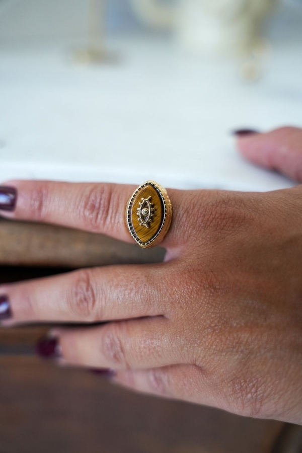 Bague Oeil Marron CARLOW Noho - 1 | Accueil
