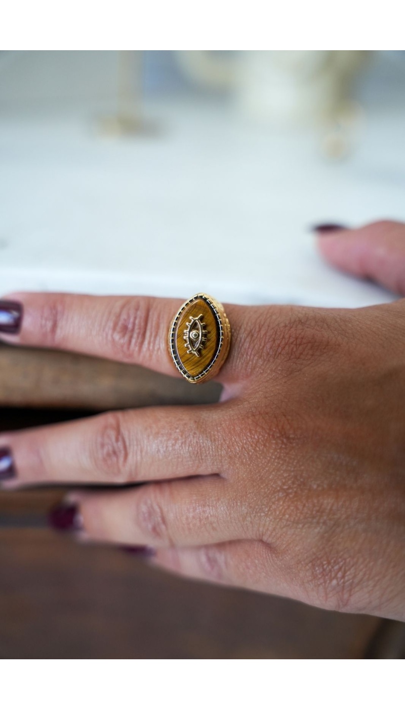Bague Oeil Marron CARLOW Noho - 1 | Accueil