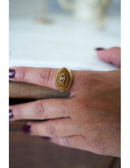 Bague Oeil Marron CARLOW Noho - 1 | Accueil