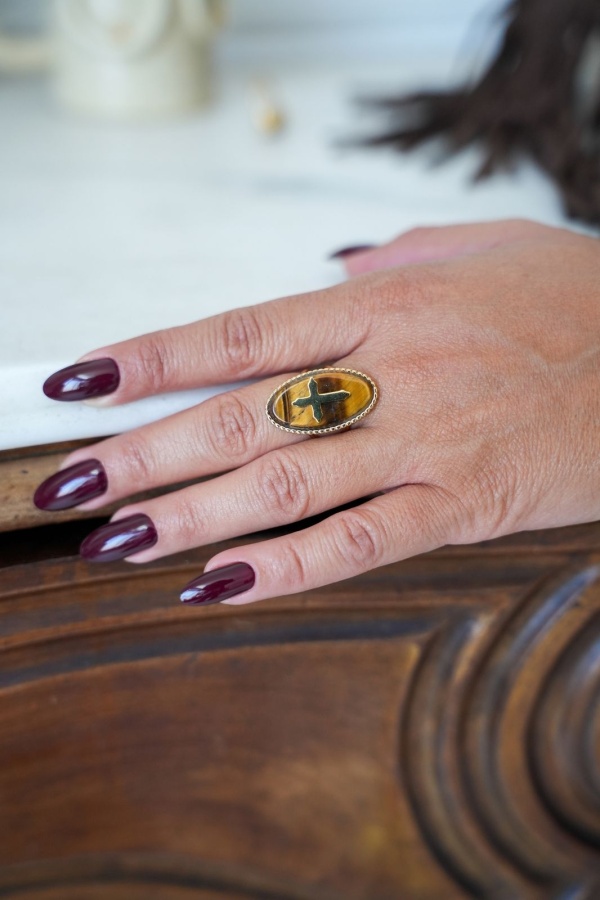Bague Croix Marron TUAM Noho - 1 | Accueil