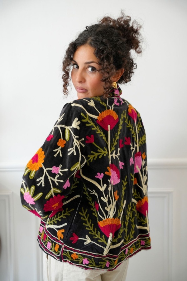 Veste Brodée Noire Johanna INSAR Noho - 1 | Accueil 2