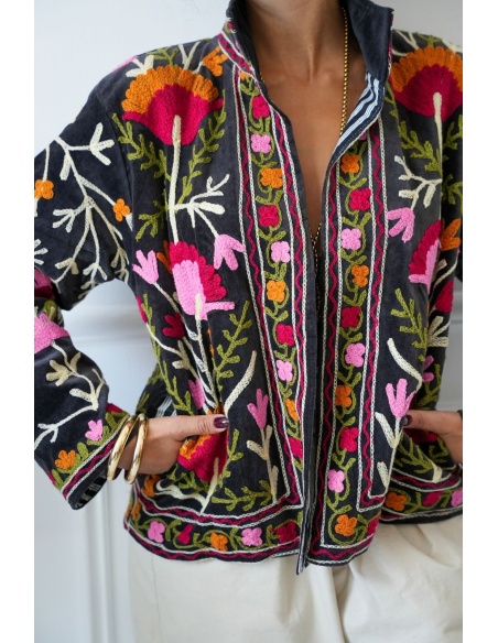 Veste Brodée Noire Johanna INSAR Noho - 3 | Accueil
