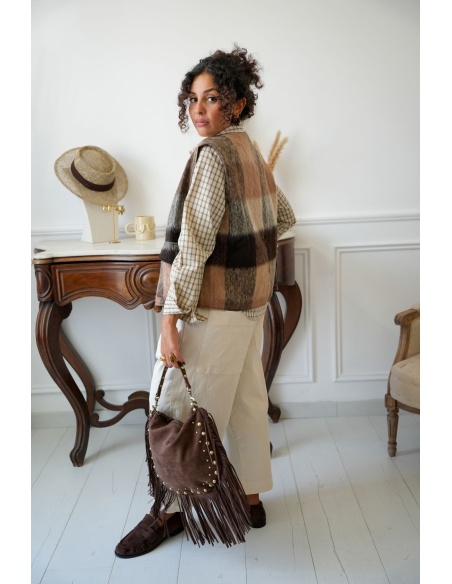 Gilet Carreaux Marron FLORENTIN - 3 | Accueil