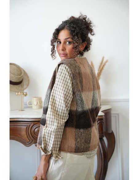 Gilet Carreaux Marron FLORENTIN - 2 | Accueil