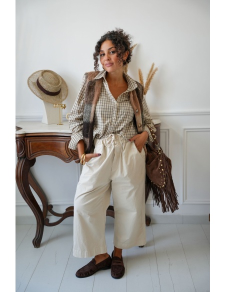 Gilet Carreaux Marron FLORENTIN - 6 | Accueil
