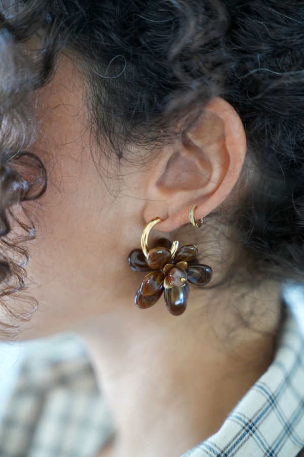 Boucles d'Oreilles Fleurs Choco JUDE - 1 | Accueil