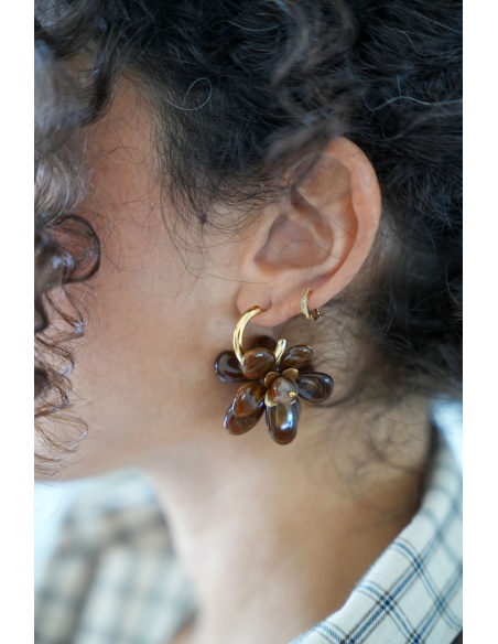 Boucles d'Oreilles Fleurs Choco JUDE - 1 | Accueil