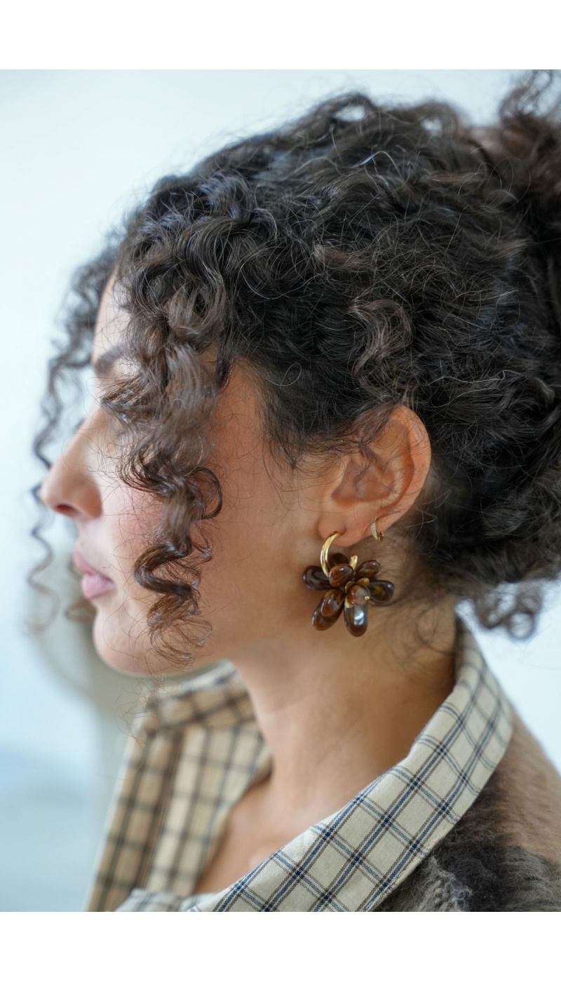 Boucles d'Oreilles Fleurs Choco JUDE - 2 | Accueil