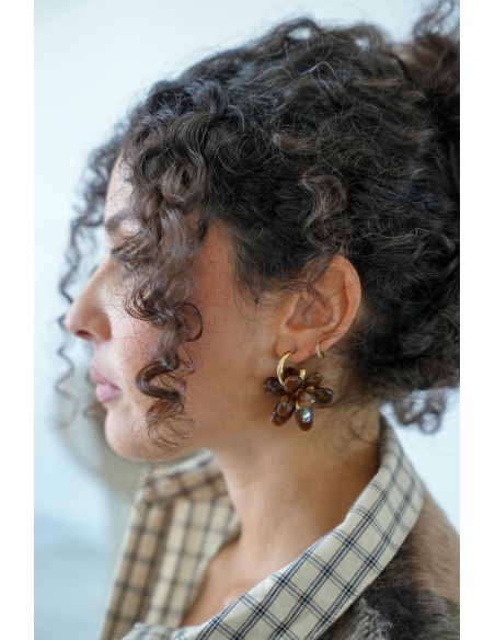 Boucles d'Oreilles Fleurs Choco JUDE - 2 | Accueil