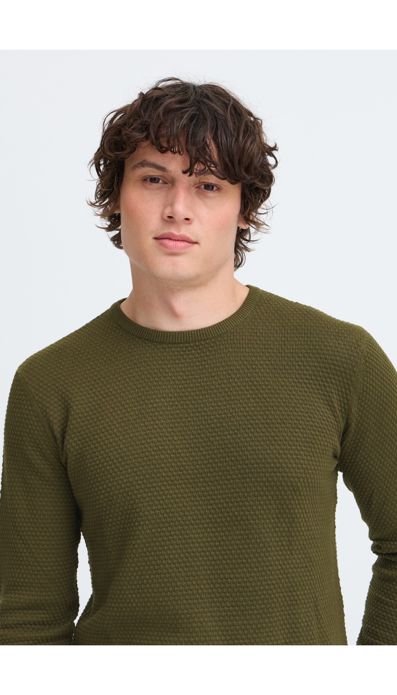 Pull Gaufré Kaki BHREDHILL BLEND - 4 | HAUTS