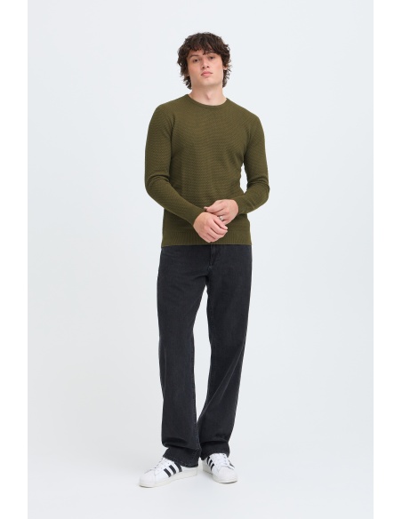 Pull Gaufré Kaki BHREDHILL BLEND - 1 | HAUTS