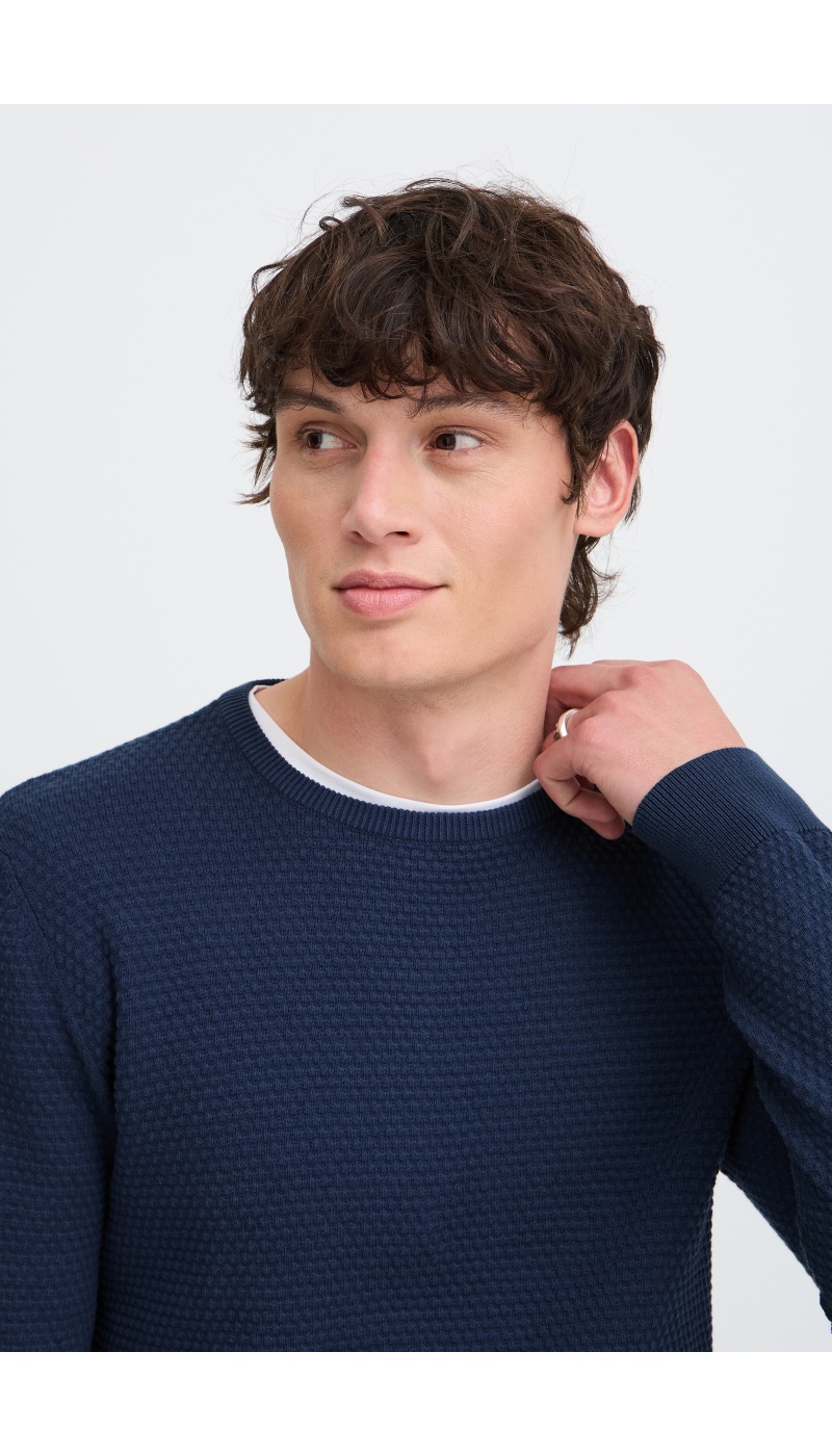 Pull Gaufré Marine BHREDHILL BLEND - 4 | HAUTS