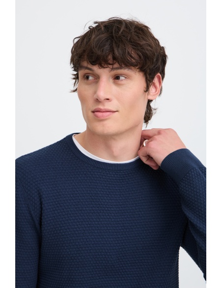 Pull Gaufré Marine BHREDHILL BLEND - 4 | HAUTS