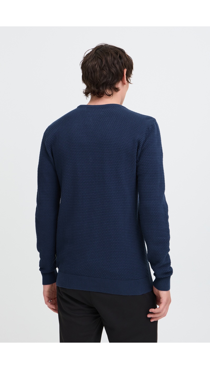 Pull Gaufré Marine BHREDHILL BLEND - 3 | HAUTS