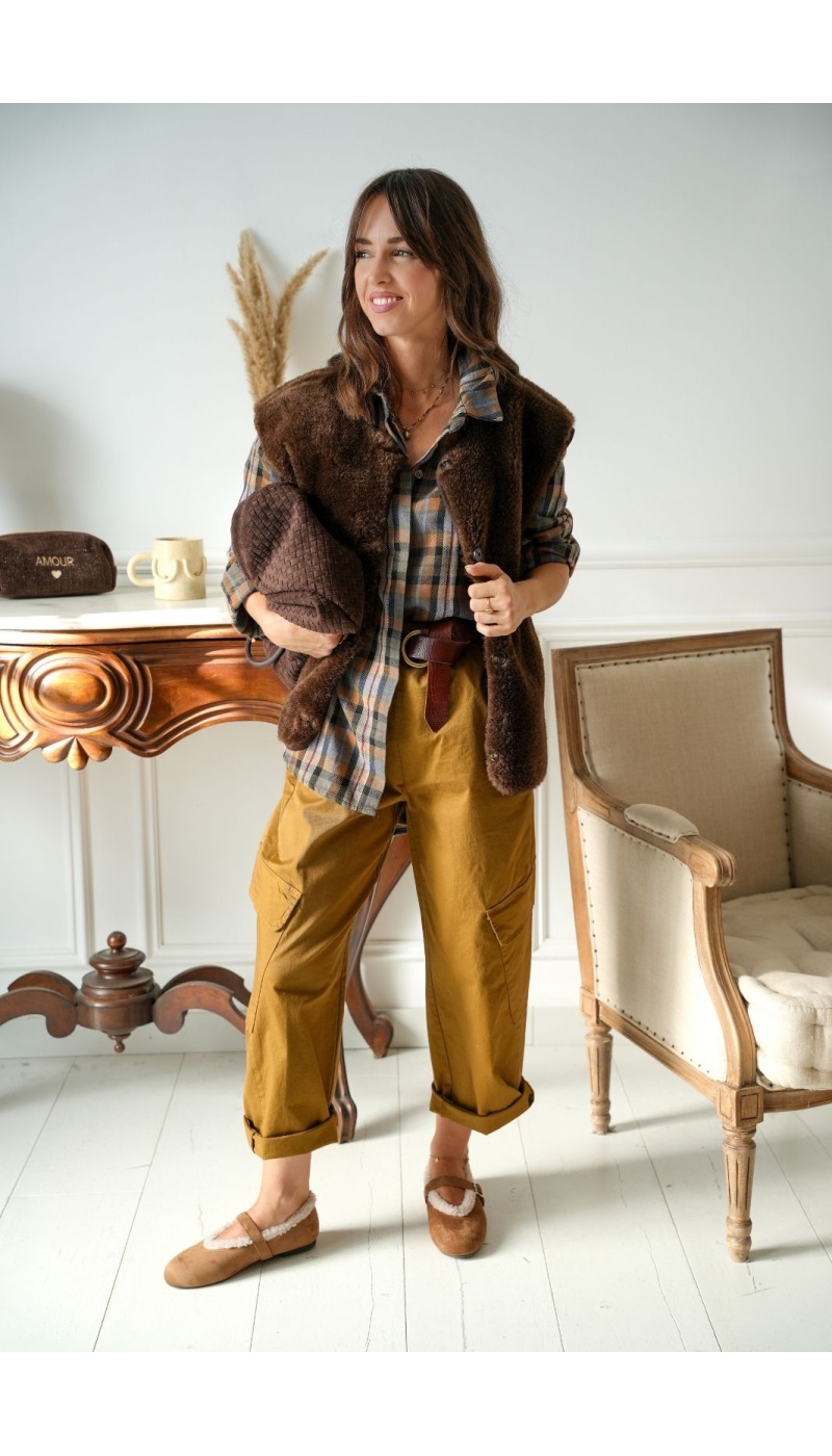 Chemise Carreaux Camel ARIS Noho - 4 | Welcome