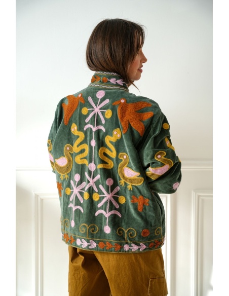Veste Brodée Kaki Johanna INSAR Noho - 5 | Willkommen